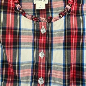 Crewcuts Multicolor Plaid dress with Silver Buttons